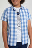 Redtag-Blue-Check-With-T-Shirt-Casual-Shirts-Senior-Boys-9 to 14 Years