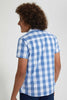 Redtag-Blue-Check-With-T-Shirt-Casual-Shirts-Senior-Boys-9 to 14 Years
