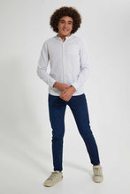 Load image into Gallery viewer, Redtag-Beige-Seer-Sucker-Stripe-Casual-Shirt-Casual-Shirts-Senior-Boys-9 to 14 Years
