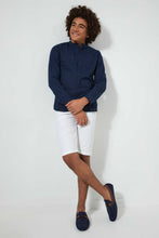 Load image into Gallery viewer, Redtag-Navy-Seer-Sucker-Solid-Casual-Shirt-Casual-Shirts-Senior-Boys-9 to 14 Years

