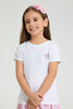 Redtag-White-Rounded-Neck-T-Shirt-W/-Folded-Sleeve-Colour:White,-Filter:Girls-(2-to-8-Yrs),-Girls-T-Shirts,-New-In,-New-In-GIR,-Non-Sale,-PPE,-S22B,-Section:Kidswear-Girls-2 to 8 Years