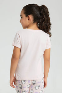 Redtag-Pink-Rounded-Neck-T-Shirt-W/-Folded-Sleeve-Colour:Pink,-Filter:Girls-(2-to-8-Yrs),-Girls-T-Shirts,-New-In,-New-In-GIR,-Non-Sale,-PPE,-S22B,-Section:Kidswear-Girls-2 to 8 Years