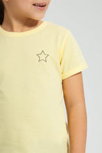 Load image into Gallery viewer, Redtag-Yellow-Rounded-Neck-T-Shirt-W/-Folded-Sleeve-Colour:Yellow,-Filter:Girls-(2-to-8-Yrs),-Girls-T-Shirts,-New-In,-New-In-GIR,-Non-Sale,-PPE,-S22B,-Section:Kidswear-Girls-2 to 8 Years
