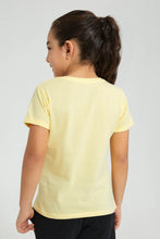 Load image into Gallery viewer, Redtag-Yellow-Rounded-Neck-T-Shirt-W/-Folded-Sleeve-Colour:Yellow,-Filter:Girls-(2-to-8-Yrs),-Girls-T-Shirts,-New-In,-New-In-GIR,-Non-Sale,-PPE,-S22B,-Section:Kidswear-Girls-2 to 8 Years
