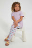 Redtag-Lilac-Rounded-Neck-T-Shirt-W/-Folded-Sleeve-Plain-Girls-2 to 8 Years