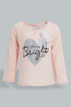 Load image into Gallery viewer, Redtag-Pink-Embellished-Word-Printed-T-Shirt-Embellished-Infant-Girls-3 to 24 Months
