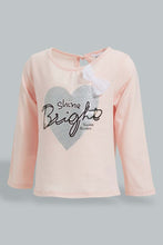 Load image into Gallery viewer, Redtag-Pink-Embellished-Word-Printed-T-Shirt-Embellished-Infant-Girls-3 to 24 Months
