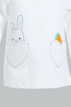 Load image into Gallery viewer, Redtag-White-Bunny-Embellished-Fashion-Tee-Graphic-Prints-Infant-Girls-3 to 24 Months
