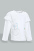 Redtag-White-Bunny-Embellished-Fashion-Tee-Graphic-Prints-Infant-Girls-3 to 24 Months