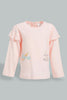 Redtag-Pink-Butterfly-Applique-Fashion-T-Shirt-Embellished-Infant-Girls-3 to 24 Months