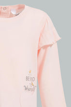 Load image into Gallery viewer, Redtag-Pink-Butterfly-Applique-Fashion-T-Shirt-Embellished-Infant-Girls-3 to 24 Months
