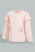 Load image into Gallery viewer, Redtag-Pink-Butterfly-Applique-Fashion-T-Shirt-Embellished-Infant-Girls-3 to 24 Months
