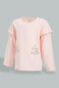 Redtag-Pink-Butterfly-Applique-Fashion-T-Shirt-Embellished-Infant-Girls-3 to 24 Months