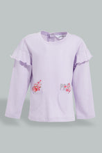 Load image into Gallery viewer, Redtag-Lilac-Embroideredellished-Fashion-T-Shirt-Embellished-Infant-Girls-3 to 24 Months
