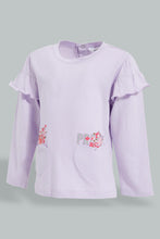 Load image into Gallery viewer, Redtag-Lilac-Embroideredellished-Fashion-T-Shirt-Embellished-Infant-Girls-3 to 24 Months
