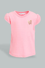 Load image into Gallery viewer, Redtag-Pink-Embelished-Fashion-Tee-All-Over-Prints-Infant-Girls-3 to 24 Months
