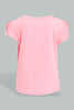 Redtag-Pink-Embelished-Fashion-Tee-All-Over-Prints-Infant-Girls-3 to 24 Months