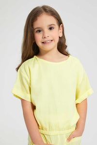 Redtag-Yellow-Box-Fit-Casual-Set-Sets-Girls-2 to 8 Years