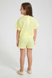 Redtag-Yellow-Box-Fit-Casual-Set-Sets-Girls-2 to 8 Years