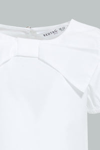 Redtag-White-Plain-Top-With-Printed-Trouser-Colour:White,-Filter:Infant-Girls-(3-to-24-Mths),-Infant-Girls-Sets,-New-In,-New-In-ING,-Non-Sale,-S22B,-Section:Kidswear-Infant-Girls-3 to 24 Months