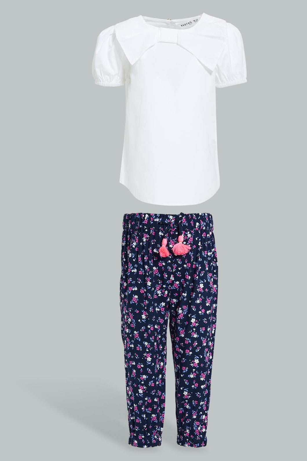 Redtag-White-Plain-Top-With-Printed-Trouser-Colour:White,-Filter:Infant-Girls-(3-to-24-Mths),-Infant-Girls-Sets,-New-In,-New-In-ING,-Non-Sale,-S22B,-Section:Kidswear-Infant-Girls-3 to 24 Months