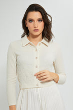 Load image into Gallery viewer, Redtag-Beige-Textured-Button-Down--Blouse-Blouses-Women&#39;s-0
