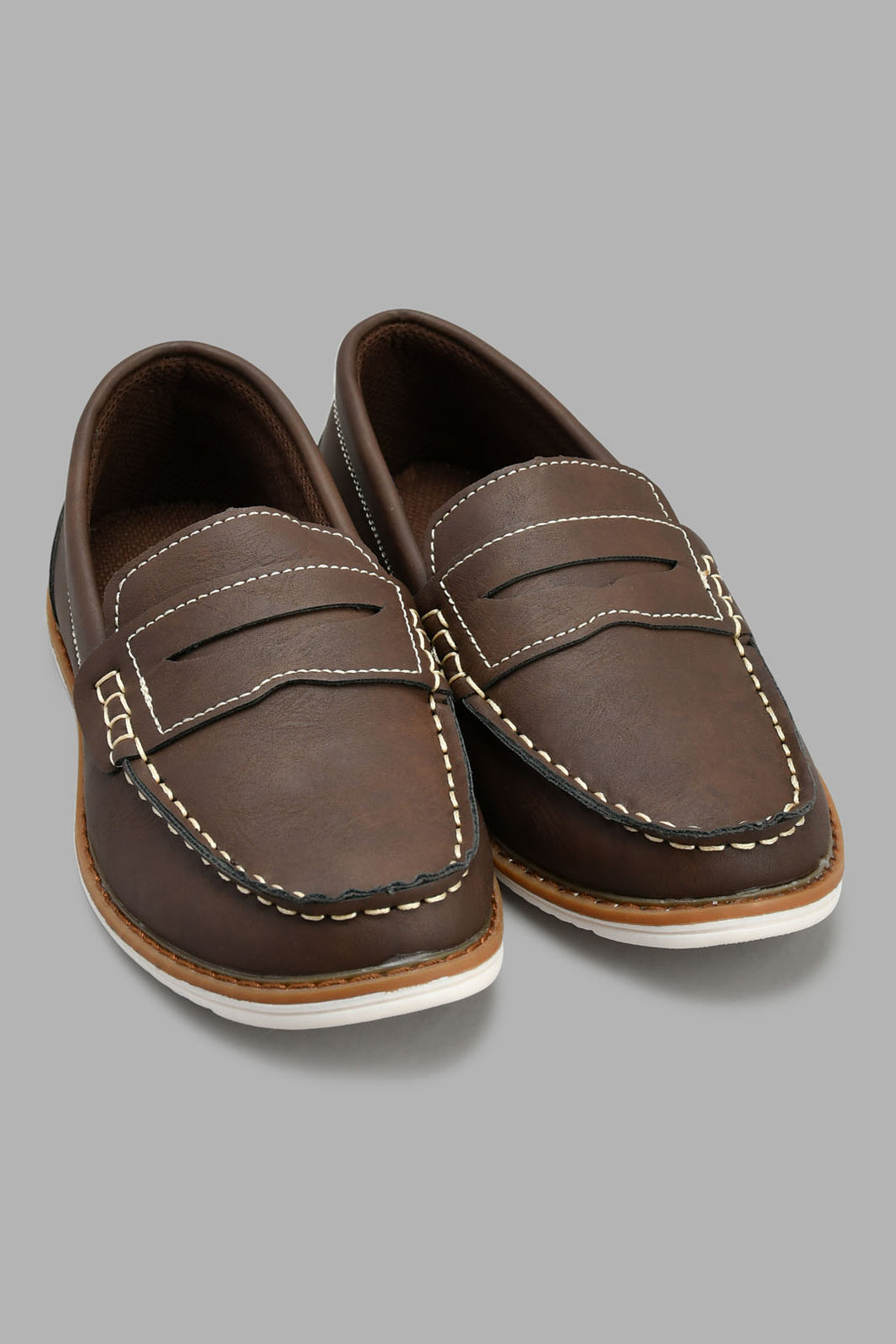 Redtag-Brown-Penny-Loafer-Loafers-Senior-Boys-5 to 14 Years