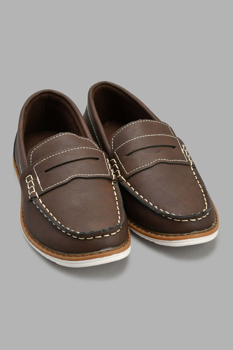 Redtag-Brown-Penny-Loafer-Loafers-Boys-3 to 5 Years