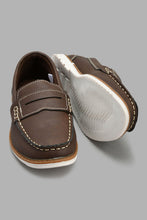 Load image into Gallery viewer, Redtag-Brown-Penny-Loafer-Loafers-Boys-3 to 5 Years
