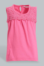 تنزيل الصورة على معرض الصور، Redtag-Pink-Sleeveless-Top-With-Short-Sets-Infant-Girls-3 to 24 Months
