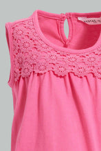 تنزيل الصورة على معرض الصور، Redtag-Pink-Sleeveless-Top-With-Short-Sets-Infant-Girls-3 to 24 Months
