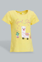 Load image into Gallery viewer, Redtag-Yellow-Placement-Print-Fashion-Tee-Colour:Yellow,-Filter:Infant-Girls-(3-to-24-Mths),-Infant-Girls-T-Shirts,-New-In,-New-In-ING,-Non-Sale,-S22B,-Section:Kidswear-Infant-Girls-3 to 24 Months
