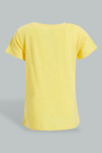 Load image into Gallery viewer, Redtag-Yellow-Placement-Print-Fashion-Tee-Colour:Yellow,-Filter:Infant-Girls-(3-to-24-Mths),-Infant-Girls-T-Shirts,-New-In,-New-In-ING,-Non-Sale,-S22B,-Section:Kidswear-Infant-Girls-3 to 24 Months
