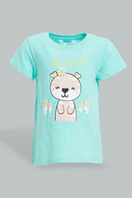 Load image into Gallery viewer, Redtag-Mint-Sheep-Embellished-Fashion-Tee-Colour:Mint,-Filter:Infant-Girls-(3-to-24-Mths),-Infant-Girls-T-Shirts,-New-In,-New-In-ING,-Non-Sale,-S22B,-Section:Kidswear-Infant-Girls-3 to 24 Months
