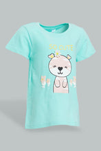 Load image into Gallery viewer, Redtag-Mint-Sheep-Embellished-Fashion-Tee-Colour:Mint,-Filter:Infant-Girls-(3-to-24-Mths),-Infant-Girls-T-Shirts,-New-In,-New-In-ING,-Non-Sale,-S22B,-Section:Kidswear-Infant-Girls-3 to 24 Months
