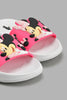 Redtag-White-Minnie-Slide-Sliders-Girls-3 to 5 Years