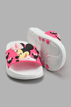 Load image into Gallery viewer, Redtag-White-Minnie-Slide-Sliders-Girls-3 to 5 Years
