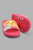 Redtag-Fuchsia-Princess-Slide-Sliders-Girls-3 to 5 Years