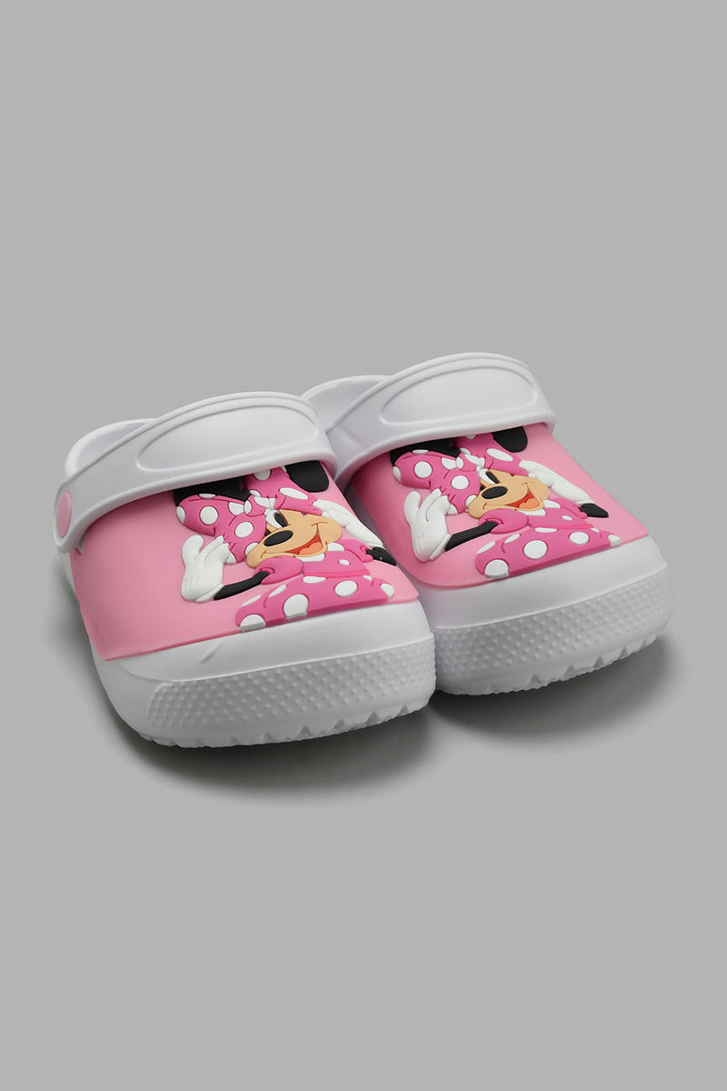 Redtag-White-Minnie-Clogs-Clogs-Girls-3 to 5 Years