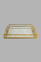 Load image into Gallery viewer, Redtag-Gold-Square-Mirror-Tray-Trays-Home-Dining-
