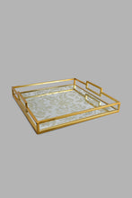 Load image into Gallery viewer, Redtag-Gold-Square-Mirror-Tray-Trays-Home-Dining-
