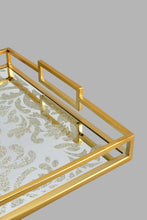 Load image into Gallery viewer, Redtag-Gold-Square-Mirror-Tray-Trays-Home-Dining-
