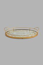 Load image into Gallery viewer, Redtag-Gold-Oval-Mirror-Tray-Trays-Home-Dining-
