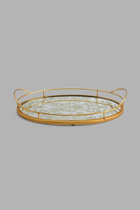 Redtag-Gold-Oval-Mirror-Tray-Trays-Home-Dining-