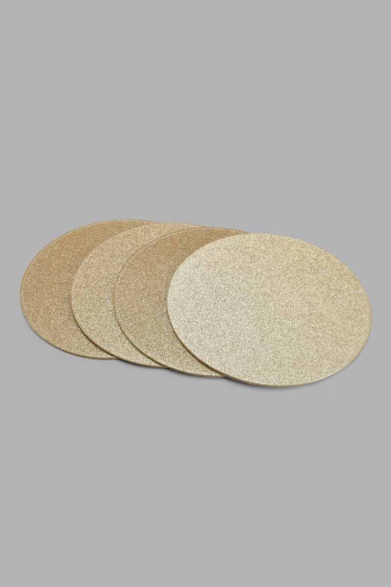 Redtag-Gold-Round-Gold-Glitter-Placemat-Set-Placemats-Home-Dining-