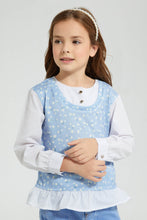 Load image into Gallery viewer, Redtag-Assorted-Printed-Blouse-Colour:Blue,-Filter:Girls-(2-to-8-Yrs),-Girls-Blouses,-New-In,-New-In-GIR,-Non-Sale,-S22A,-Section:Kidswear-Girls-2 to 8 Years
