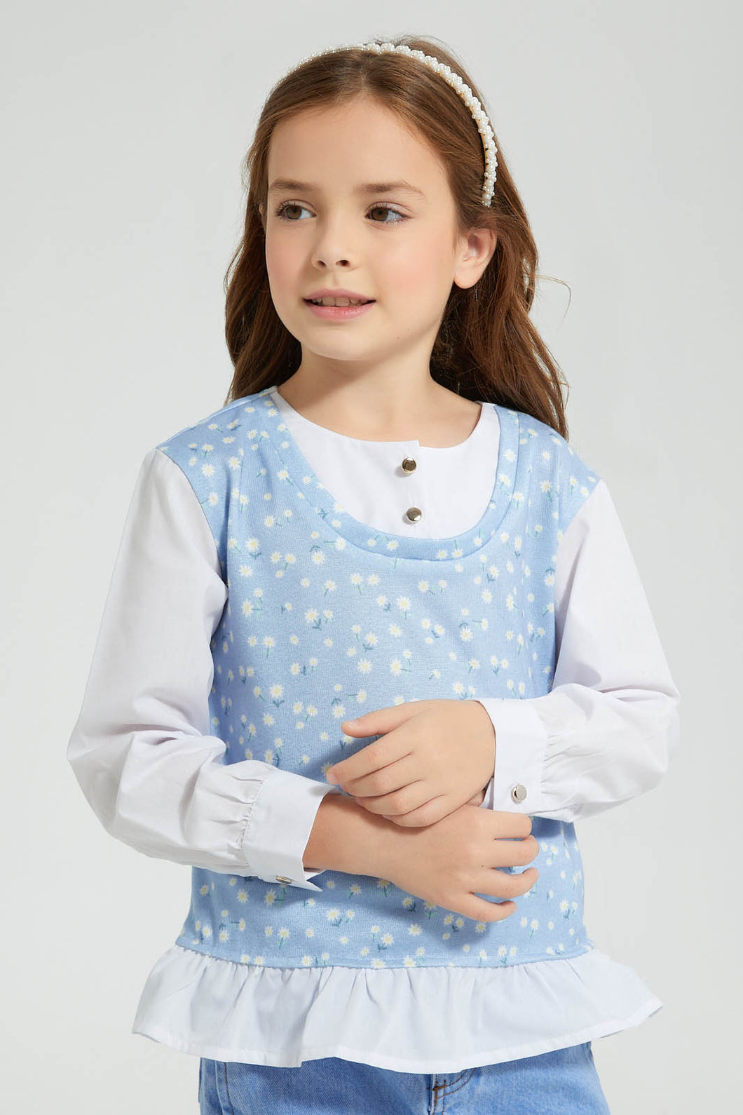Redtag-Assorted-Printed-Blouse-Colour:Blue,-Filter:Girls-(2-to-8-Yrs),-Girls-Blouses,-New-In,-New-In-GIR,-Non-Sale,-S22A,-Section:Kidswear-Girls-2 to 8 Years