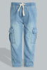 Redtag-Light-Wash-Anti-Fit-Denim-Pant-With-Cargo-Pocket-Jeans-Slim-Fit-Infant-Boys-3 to 24 Months