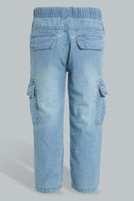 Load image into Gallery viewer, Redtag-Light-Wash-Anti-Fit-Denim-Pant-With-Cargo-Pocket-Jeans-Slim-Fit-Infant-Boys-3 to 24 Months
