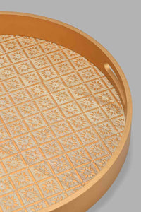 Redtag-Gold-Round-Tray-Trays-Home-Dining-